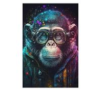 Rompecabezas Para Adolescentes 1000pcs(75x50cm) Colorful Chimpanzee Art Print Rompecabezas Para Adultos Juguete Decoración De Pared Mejora La Memoria Juego Desafiante Regalos 1000pcs(75x50cm)