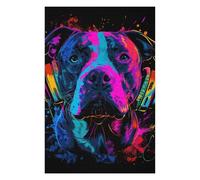 Rompecabezas Para Adolescentes 1000pcs(75x50cm) Colorful Dog Headphones Art Print -11 Rompecabezas Para Adultos Juguete Decoración De Pared Mejora La Memoria Juego Desafiante Regalos 1000pcs(75x50cm)