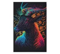 Rompecabezas Para Adolescentes 1000pcs(75x50cm) Colorful Goat Wall Art Print Rompecabezas Juego De Ingenio Una Obra De Arte Regalos Únicos De Cumpleaños Y Navidad 1000pcs(75x50cm)