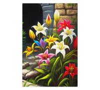 Rompecabezas Para Adolescentes 1000pcs(75x50cm) Colorful Lily Flowers Garden Rompecabezas Juego De Ingenio Una Obra De Arte Regalos Únicos De Cumpleaños Y Navidad 1000pcs(75x50cm)