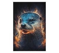 Rompecabezas Para Adolescentes 1000pcs(75x50cm) Flaming Otter Artwork Rompecabezas Para Adultos Juegos De Relajación Análisis Y Lógica Juegos Desafiantes Regalos 1000pcs(75x50cm)