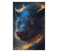 Rompecabezas Para Adolescentes 1000pcs(75x50cm) Flaming Wild Boar Art Print Rompecabezas Para Adultos Juego Práctico Difícil Difícil Diversión Actividades En Casa, 1000pcs(75x50cm)