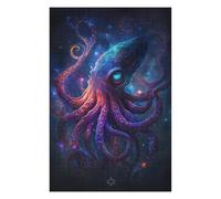 Rompecabezas Para Adolescentes 1000pcs(75x50cm) Glowing Cosmic Octopus Art Print Rompecabezas Para Adultos Juegos Familiares Corte De Precisión Actividades Divertidas En Casa 1000pcs(75x50cm)