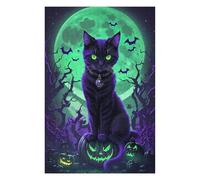 Rompecabezas Para Adolescentes 1000pcs(75x50cm) Halloween Black Cat with Jack-o'-lanterns Rompecabezas Para Adultos Juego Práctico Difícil Difícil Diversión Actividades En Casa, 1000pcs(75x50cm)