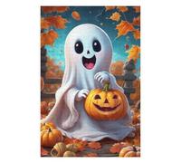 Rompecabezas Para Adolescentes 1000pcs(75x50cm) Halloween Ghost with Pumpkin Rompecabezas Para Adultos Juegos Familiares Corte De Precisión Actividades Divertidas En Casa 1000pcs(75x50cm)