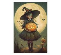 Rompecabezas Para Adolescentes 1000pcs(75x50cm) Halloween Witch with Jack-o'-Lantern Rompecabezas Para Adultos Juego Familiar Arte De Pared Regalos Únicos De Cumpleaños Y Navidad 1000pcs(75x50cm)