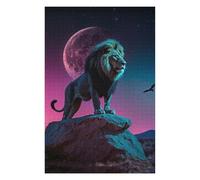 Rompecabezas Para Adolescentes 1000pcs(75x50cm) Lion King Under Neon Moon Rompecabezas Juguetes Antiestrés Difíciles Regalos De Cumpleaños Y Únicos 1000pcs(75x50cm)
