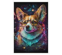 Rompecabezas Para Adolescentes 1000pcs(75x50cm) Neon Corgi Glasses Art Print -3 Rompecabezas Para Adultos Juguete Decoración De Pared Mejora La Memoria Juego Desafiante Regalos 1000pcs(75x50cm)