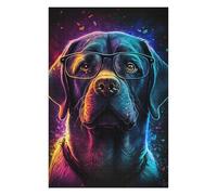 Rompecabezas Para Adolescentes 1000pcs(75x50cm) Neon Dog Glasses Art Print-1 Rompecabezas Para Adultos Juguetes Antiestrés Desafío Difícil Juego Desafiante Regalos 1000pcs(75x50cm)
