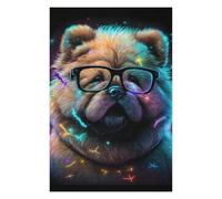 Rompecabezas Para Adolescentes 1000pcs(75x50cm) Neon Pup Glasses Art Print Rompecabezas Para Adultos Juegos De Relajación Análisis Y Lógica Juegos Desafiantes Regalos 1000pcs(75x50cm)