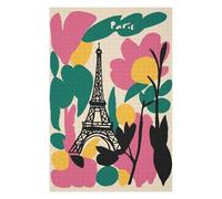 Rompecabezas Para Adolescentes 1000pcs(75x50cm) Paris Eiffel Tower Floral Art Rompecabezas Juegos Relajantes Difícil Difícil Y Desafiante 1000pcs(75x50cm)