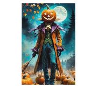 Rompecabezas Para Adolescentes 1000pcs(75x50cm) Pumpkin Head Halloween Scarecrow Rompecabezas Para Adultos Juegos Familiares Corte De Precisión Actividades Divertidas En Casa 1000pcs(75x50cm)