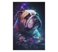 Rompecabezas Para Adolescentes 1000pcs(75x50cm) Space Bulldog with Flowers -4 Rompecabezas Para Adultos Juegos De Relajación Análisis Y Lógica Juegos Desafiantes Regalos 1000pcs(75x50cm)