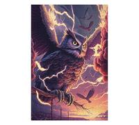 Rompecabezas Para Adolescentes 1000pcs(75x50cm) Thundering Owl Majesty Rompecabezas Para Adultos Juegos Familiares Ensamblaje De Patrones Ayuda A Ejercitar El Cerebro 1000pcs(75x50cm)