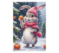 Rompecabezas Para Adolescentes 1000pcs(75x50cm) Winter Bunny with Persimmons Rompecabezas Para Adultos Juego Práctico Difícil Difícil Diversión Actividades En Casa, 1000pcs(75x50cm)