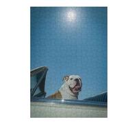 Rompecabezas Para Adolescentes1000pcs(38x26cm) Bulldog in Convertible Under Sunny Sky Rompecabezas Para Adultos Juego De Ingenio Mejora La Memoria Ayuda A Ejercitar El Cerebro 1000pcs(38x26cm)