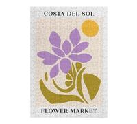 Rompecabezas Para Adolescentes1000pcs(38x26cm) Costa Del Sol Flower Print Rompecabezas Para Adultos Juego De Ingenio Mejora La Memoria Ayuda A Ejercitar El Cerebro 1000pcs(38x26cm)
