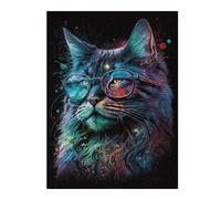 Rompecabezas Para Adolescentes1000pcs(52x38cm) Cosmic Cat Glasses Art Print-8 Rompecabezas Para Adultos Juegos Familiares Análisis Y Lógica Trato Como Regalos Para Toda La Familia 1000pcs(52x38cm)