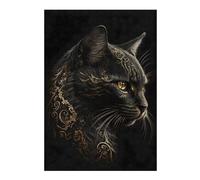 Rompecabezas Para Adultos 1000pcs(38x26cm) Black And Gold Cat Rompecabezas Para Adultos Juego De Ingenio Un Desafío Educativo De Arte 1000pcs(38x26cm)