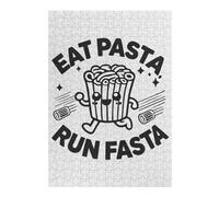 Rompecabezas Para Adultos 1000pcs(38x26cm) Eat Pasta Run Fasta - Funny Kawaii Running Pasta Rompecabezas Para Adultos Juegos Relajantes Alivia El Estrés Desafiante De Completar 1000pcs(38x26cm)