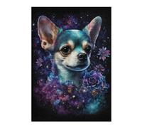 Rompecabezas Para Adultos 1000pcs(38x26cm) Galactic Chihuahua with Flowers -3 Rompecabezas Juegos Divertidos Regalo De Cumpleaños Regalos Únicos De Cumpleaños Y Navidad 1000pcs(38x26cm)