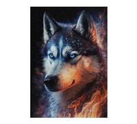 Rompecabezas Para Adultos 1000pcs(38x26cm) Galactic Wolf with Fiery Mane Rompecabezas Para Adultos Juguete Decoración De Pared Decoración Del Hogar Desafío Educativo 1000pcs(38x26cm)