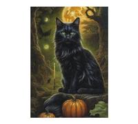 Rompecabezas Para Adultos 1000pcs(38x26cm) Halloween Black Cat with Pumpkins-6 Rompecabezas Juegos Divertidos Regalo De Cumpleaños Regalos Únicos De Cumpleaños Y Navidad 1000pcs(38x26cm)