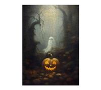 Rompecabezas Para Adultos 1000pcs(38x26cm) Halloween Ghost And Pumpkin Scene Rompecabezas Juegos Relajantes Decoración De Pared Difícil Y Desafiante 1000pcs(38x26cm)