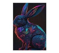 Rompecabezas Para Adultos 1000pcs(38x26cm) Neon Rabbit Art Print Rompecabezas Juegos Divertidos Regalo De Cumpleaños Regalos Únicos De Cumpleaños Y Navidad 1000pcs(38x26cm)