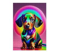 Rompecabezas Para Adultos 1000pcs(38x26cm) Neon Rainbow Dachshund Art Print Rompecabezas Juegos Divertidos Regalo De Cumpleaños Regalos Únicos De Cumpleaños Y Navidad 1000pcs(38x26cm)