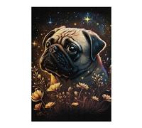 Rompecabezas Para Adultos 1000pcs(38x26cm) Rompecabezas Magical Pug with Flowers -1 Rompecabezas Para Adultos Juegos De Relajación Regalos Para Mujeres Es Ideal Como Regalo 1000pcs(38x26cm)