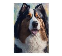 Rompecabezas Para Adultos 1000pcs(38x26cm) Tri-Color Australian Shepherd Portrait Rompecabezas Para Adultos Juguete Decoración De Pared Decoración Del Hogar Desafío Educativo 1000pcs(38x26cm)