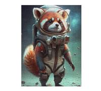 Rompecabezas Para Adultos 1000pcs(52x38cm) Astronaut Space Red Panda Rompecabezas Para Adultos Juego De Ingenio Un Desafío Educativo De Arte 1000pcs(52x38cm)