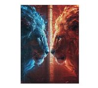 Rompecabezas Para Adultos 1000pcs(52x38cm) Blue Vs Red Lions Epic Battle Rompecabezas Para Adultos Juegos Familiares Regalo De Cumpleaños Regalos Únicos Para Cumpleaños Y Navidad 1000pcs(52x38cm)