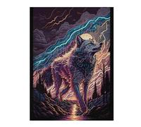 Rompecabezas Para Adultos 1000pcs(52x38cm) Electric Wolf in Stormy Night Rompecabezas Para Adultos Juguete Decoración De Pared Decoración Del Hogar Desafío Educativo 1000pcs(52x38cm)