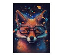 Rompecabezas Para Adultos 1000pcs(52x38cm) Fox Glasses Art Print Rompecabezas Para Adultos Juego De Ingenio Un Desafío Educativo De Arte 1000pcs(52x38cm)