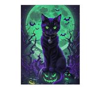 Rompecabezas Para Adultos 1000pcs(52x38cm) Halloween Black Cat with Jack-o'-lanterns Rompecabezas Para Adultos Juegos Relajantes Decoración Perfecta Difícil Y Desafiante 1000pcs(52x38cm)