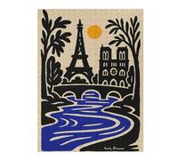 Rompecabezas Para Adultos 1000pcs(52x38cm) Paris, France Illustration with Eiffel Tower Rompecabezas Para Adultos Juegos Relajantes Para La Diversión Familiar Difícil Y Desafiante 1000pcs(52x38cm)