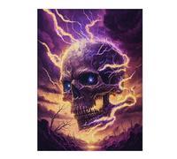 Rompecabezas Para Adultos 1000pcs(52x38cm) Rompecabezas Electric Storm Skull Artwork -1 Rompecabezas Para Adultos Juegos De Relajación Regalos Para Mujeres Es Ideal Como Regalo 1000pcs(52x38cm)
