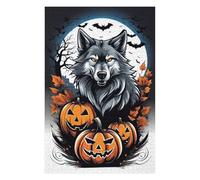Rompecabezas Para Adultos 1000pcs(75x50cm) Halloween Wolf with Pumpkins Rompecabezas Para Adultos Juego Práctico Vacaciones En Casa Matar El Tiempo Juego Desafiante Regalos 1000pcs(75x50cm)