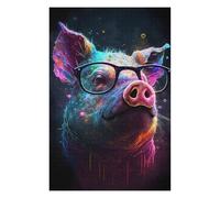 Rompecabezas Para Adultos 1000pcs(75x50cm) Rompecabezas Colorful Pig Art Print-3 Rompecabezas Para Adultos Juego De Ingenio Alivia El Estrés Es Ideal Como Regalo 1000pcs(75x50cm)
