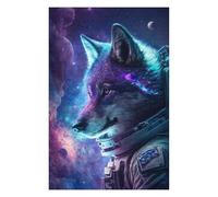 Rompecabezas Para Adultos 1000pcs(75x50cm) Rompecabezas Cosmic Wolf Astronaut Art Print-2 Rompecabezas Para Adultos Juego De Ingenio Alivia El Estrés Es Ideal Como Regalo 1000pcs(75x50cm)