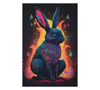 Rompecabezas Para Adultos 1000pcs(75x50cm) Rompecabezas Glowing Neon Rabbit Art Print-1 Rompecabezas Para Adultos Juegos De Relajación Regalos Para Mujeres Es Ideal Como Regalo 1000pcs(75x50cm)