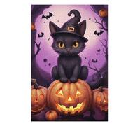 Rompecabezas Para Adultos 1000pcs(75x50cm) Rompecabezas Halloween Black Cat with Pumpkins-7 Rompecabezas Para Adultos Juegos De Relajación Regalos Para Mujeres Es Ideal Como Regalo 1000pcs(75x50cm)