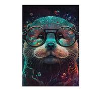 Rompecabezas Para Adultos1000pcs(38x26cm) Colorful Otter with Glasses Rompecabezas Para Adolescentes Juguetes De Bricolaje Una Obra De Arte Como Regalo Para Toda La Familia 1000pcs(38x26cm)