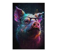 Rompecabezas Para Adultos1000pcs(38x26cm) Colorful Pig Art Print-3 Rompecabezas Para Adolescentes Juguetes De Bricolaje Una Obra De Arte Como Regalo Para Toda La Familia 1000pcs(38x26cm)