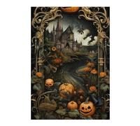 Rompecabezas Para Adultos1000pcs(38x26cm) Halloween Castle Scene Rompecabezas Para Adultos Juguetes Antiestrés Una Obra De Arte Para Cumpleaños, Navidad 1000pcs(38x26cm)