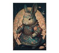 Rompecabezas Para Adultos1000pcs(38x26cm) Rabbit in Floral Armor Art Print Rompecabezas Para Adolescentes Juguetes De Bricolaje Una Obra De Arte Como Regalo Para Toda La Familia 1000pcs(38x26cm)