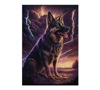 Rompecabezas Para Adultos1000pcs(38x26cm) Thunderstorm German Shepherd Art Print -1 Rompecabezas Para Adultos Juego Familiar Análisis Y Lógica Regalos De Navidad Y Cumpleaños 1000pcs(38x26cm)