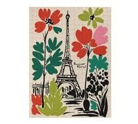 Rompecabezas Para Adultos1000pcs(52x38cm) Bonjour Paris Floral Eiffel Tower Art Rompecabezas Para Adultos Juegos Relajantes Vacaciones En Casa Matar El Tiempo Para Cumpleaños, Navidad 1000pcs(52x38cm)